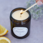 bougie parfumee fleur oranger allumee 150g