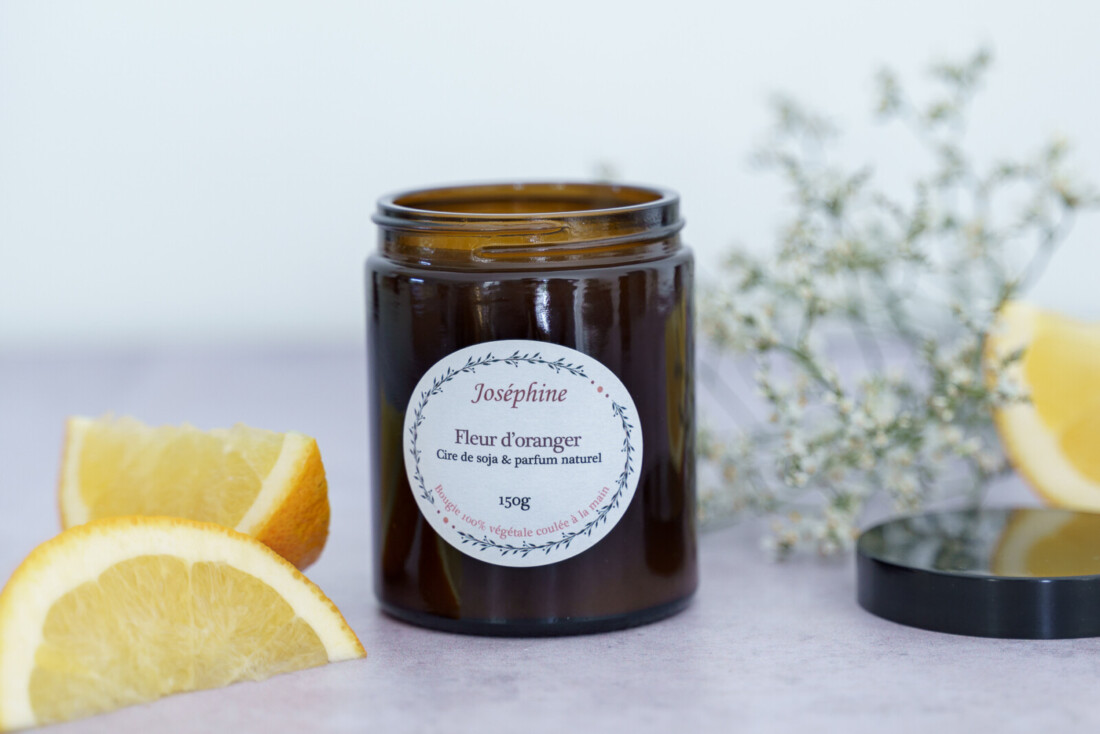 bougie parfumee fleur oranger vue de face 150g