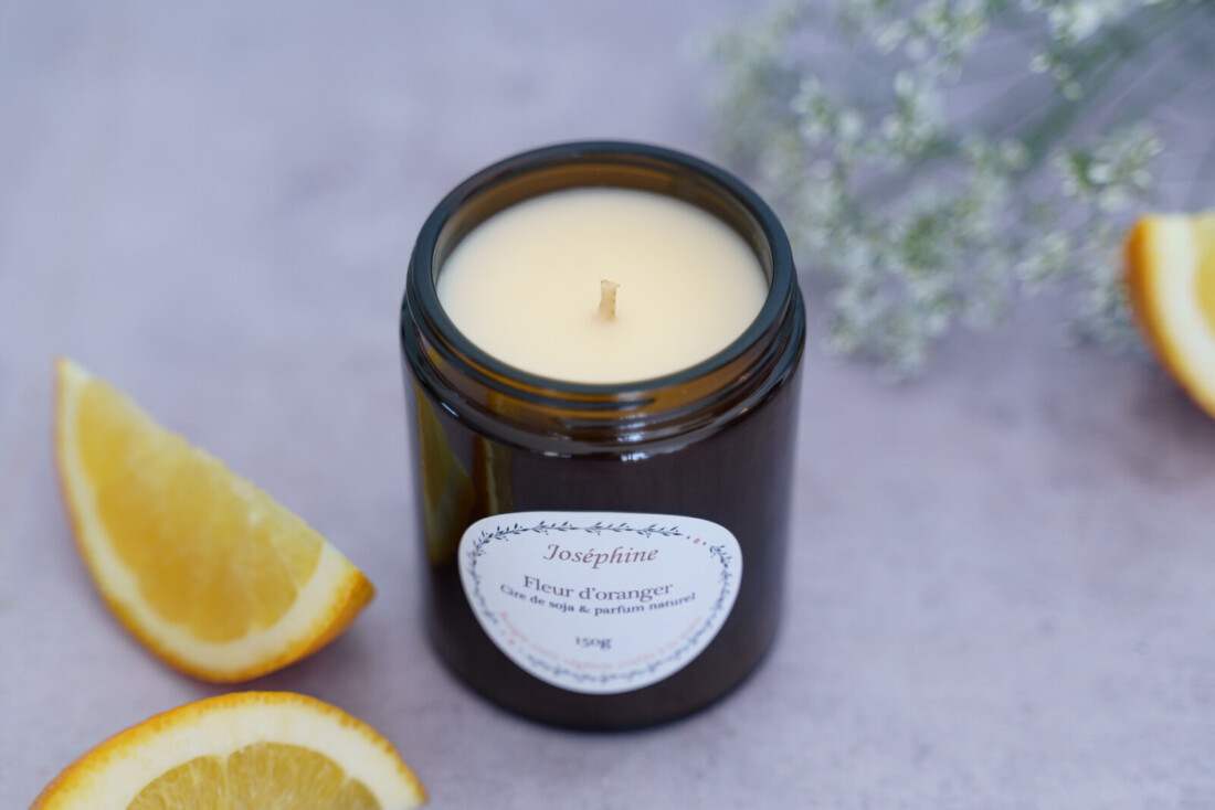 bougie parfumee fleur oranger vue de haut 150g