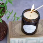 bougie parfumee verveine 150g allumee